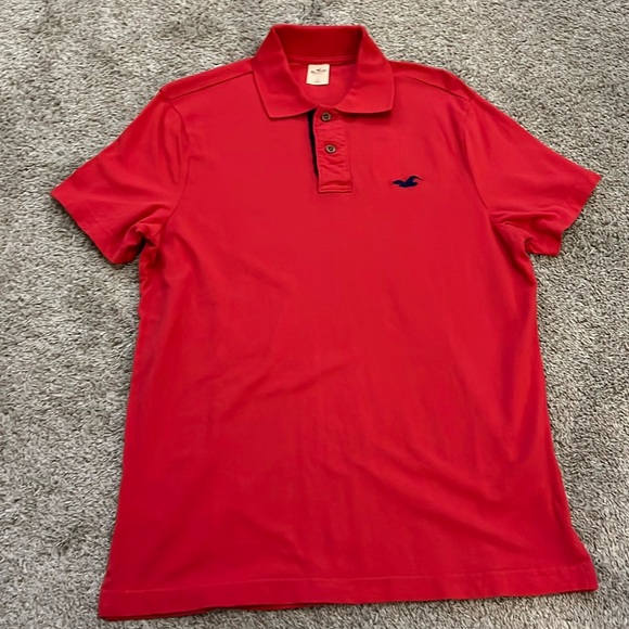 Hollister men’s Red Polo Shirt‎ L Large - Picture 2 of 8